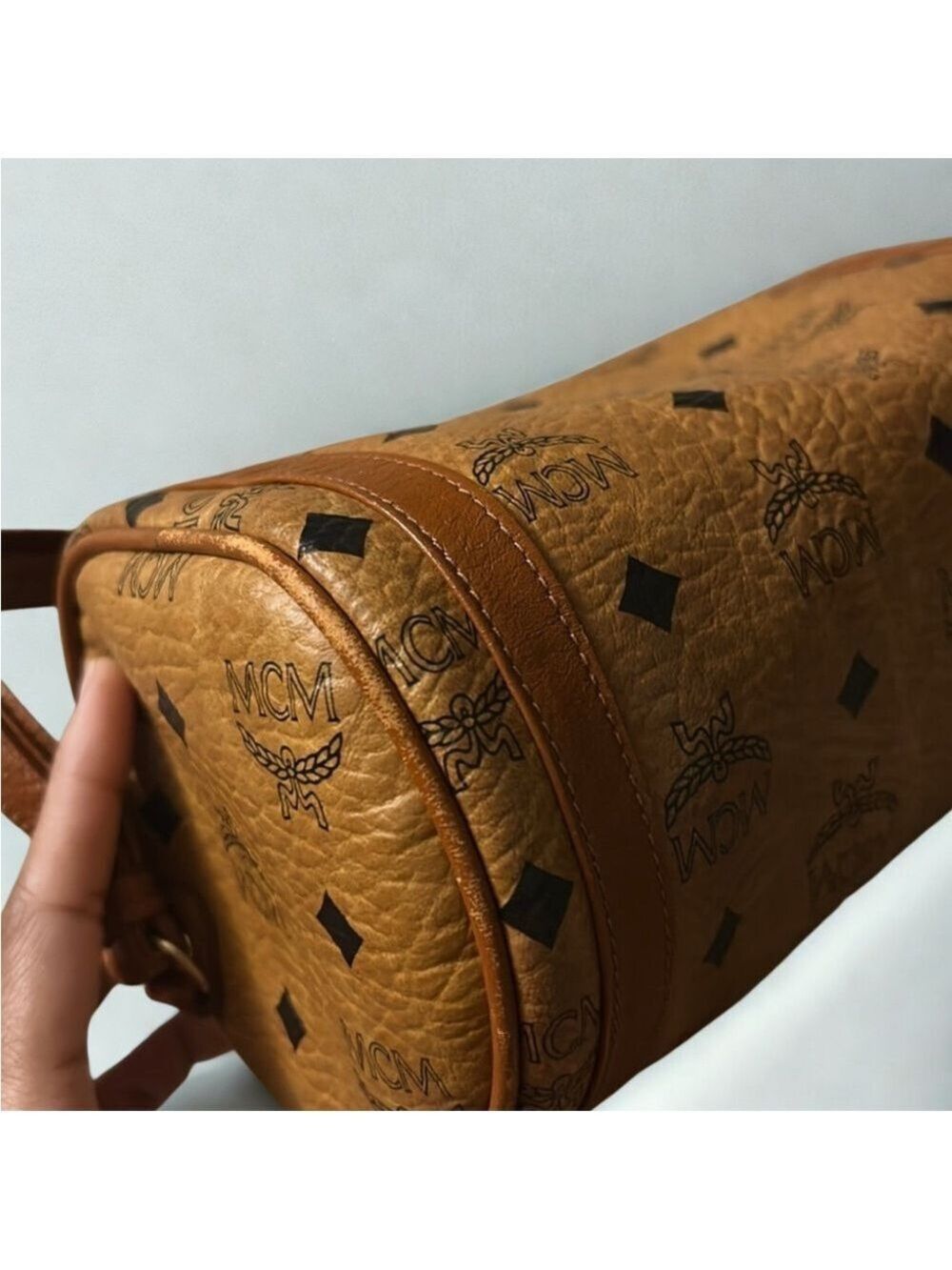 MCM Visetos Barrel Crossbody Bag - Picture 10 of 13